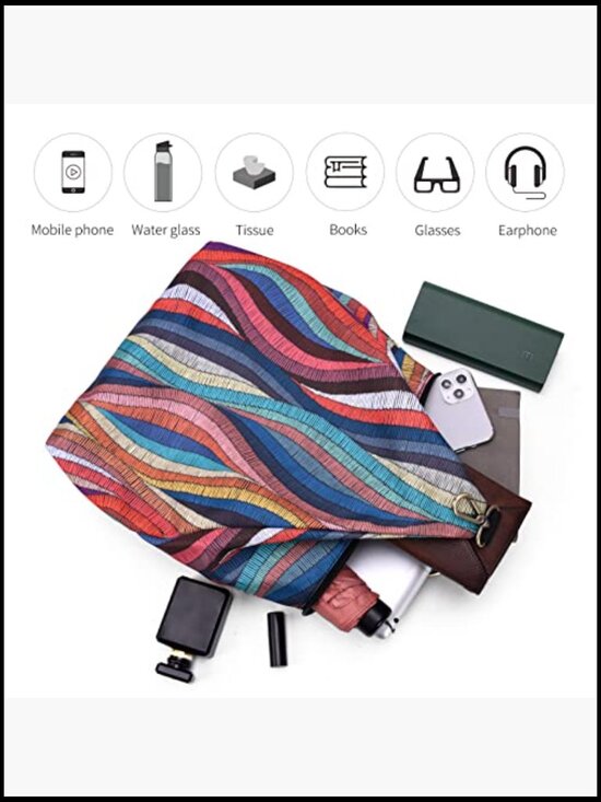Bohemian Casual Daypack Backpack for Women Fashion Canvas Print Backpack Purse main image 2